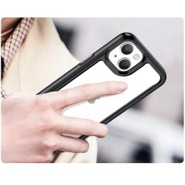 Outer Space dėklas iPhone 14 Plus kietasis dangtelis su geliniu rėmeliu, juodas