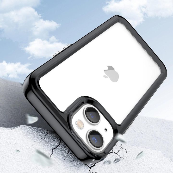 Outer Space dėklas iPhone 14 Plus kietasis dangtelis su geliniu rėmeliu, juodas