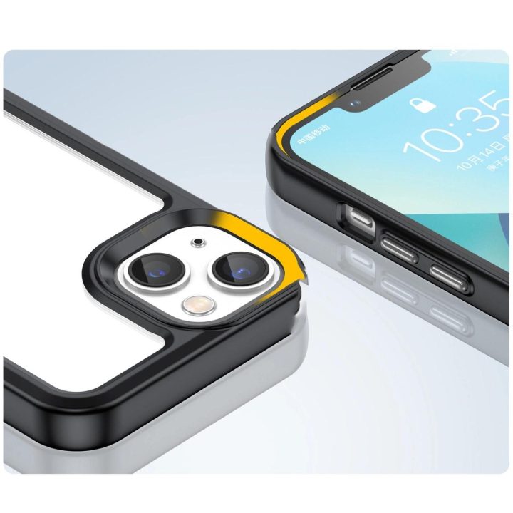 Outer Space dėklas iPhone 14 Plus kietasis dangtelis su geliniu rėmeliu, juodas