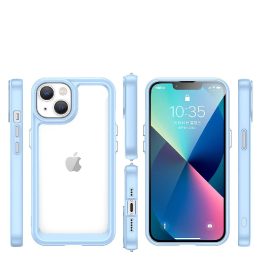 Outer Space dėklas iPhone 14 Plus kietasis dangtelis su geliniu rėmeliu, mėlynas