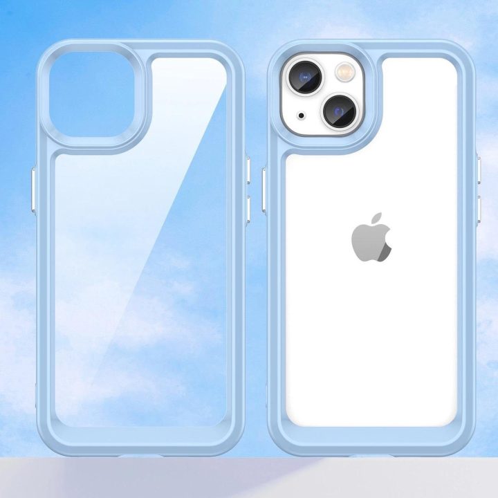 Outer Space dėklas iPhone 14 Plus kietasis dangtelis su geliniu rėmeliu, mėlynas