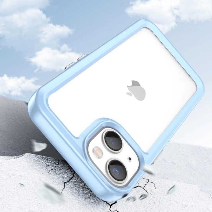 Outer Space dėklas iPhone 14 Plus kietasis dangtelis su geliniu rėmeliu, mėlynas