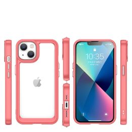 Outer Space dėklas iPhone 14 Plus kietasis dangtelis su geliniu rėmeliu raudonas