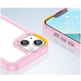 Outer Space dėklas iPhone 14 Plus kietasis dangtelis su geliniu rėmeliu rožinės spalvos