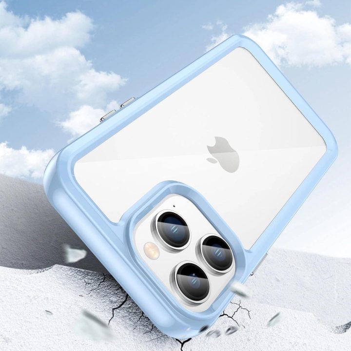Outer Space dėklas iPhone 14 Pro kietasis dangtelis su geliniu rėmeliu, mėlynas