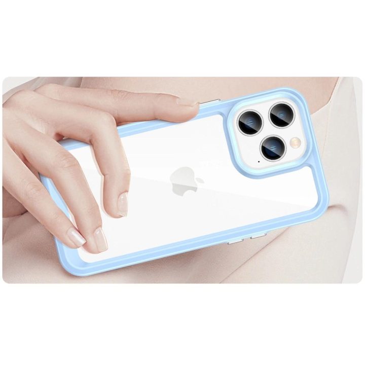 Outer Space dėklas iPhone 14 Pro kietasis dangtelis su geliniu rėmeliu, mėlynas