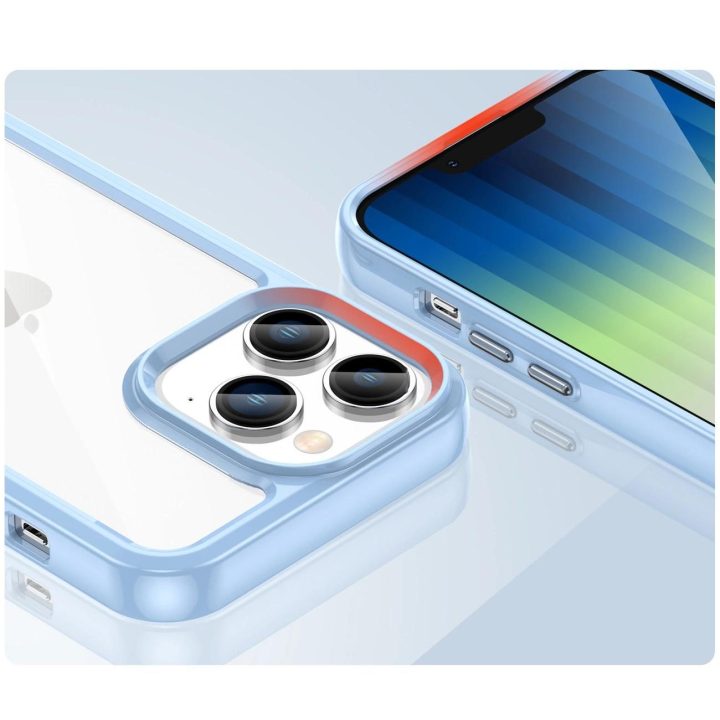Outer Space dėklas iPhone 14 Pro kietasis dangtelis su geliniu rėmeliu, mėlynas