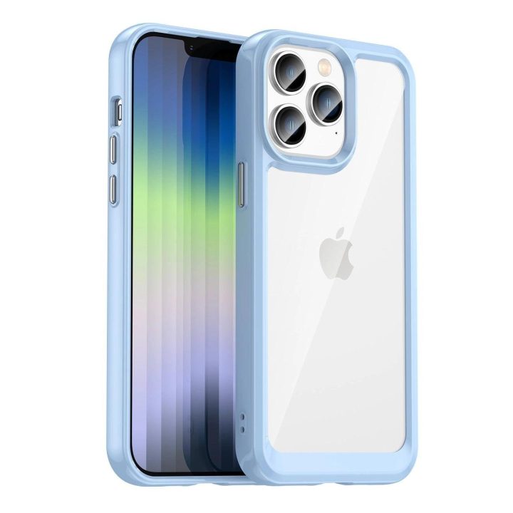 Outer Space dėklas iPhone 14 Pro kietasis dangtelis su geliniu rėmeliu, mėlynas