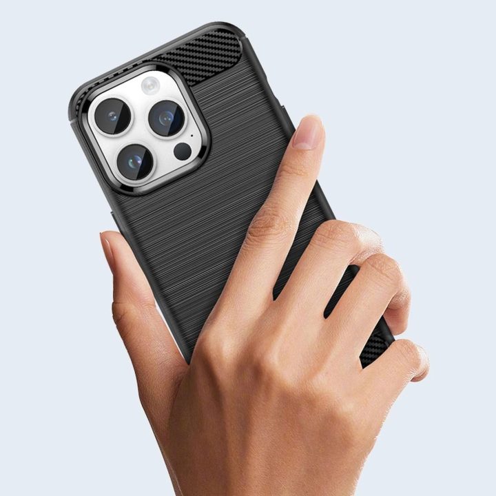 Carbon Case iPhone 14 Pro lankstus gelinis galinis dangtelis mėlynas