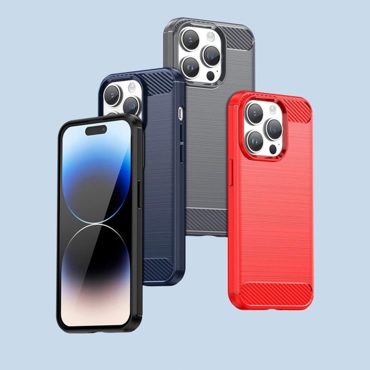 Carbon Case iPhone 14 Pro lankstus gelinis galinis dangtelis mėlynas