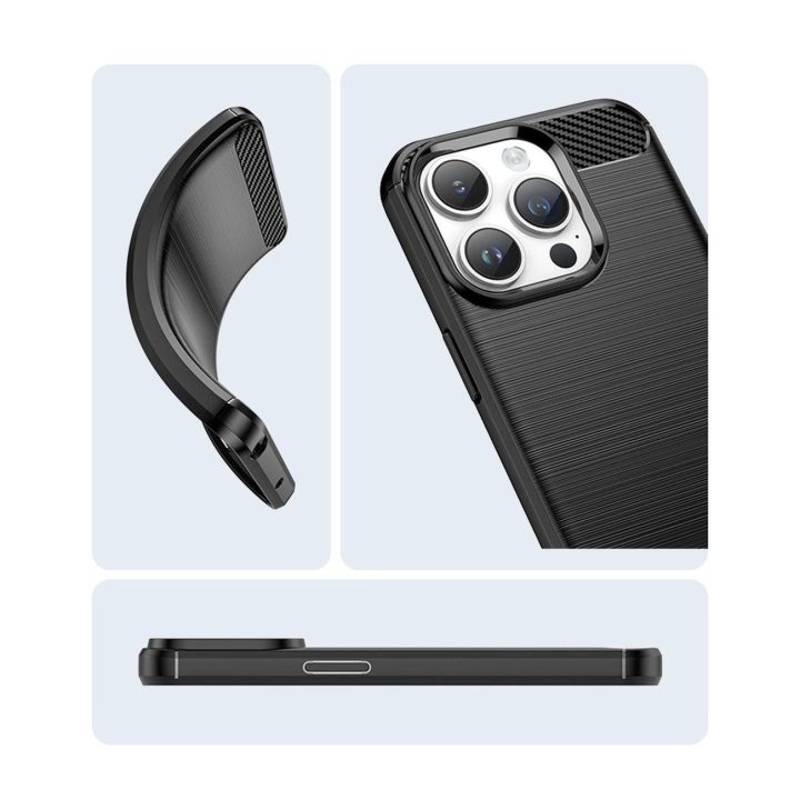 Carbon Case iPhone 14 Pro lankstus gelinis galinis dangtelis mėlynas