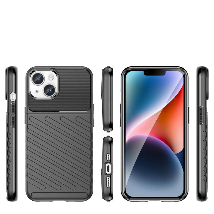 Thunder Case dėklas iPhone 14 Plus šarvuotas dėklas, juodas