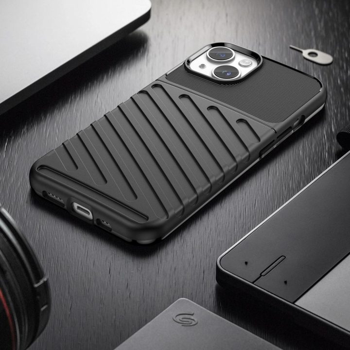Thunder Case dėklas iPhone 14 Plus šarvuotas dėklas, juodas