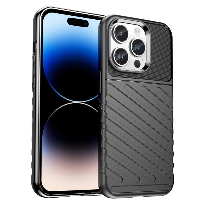 Thunder Case dėklas iPhone 14 Pro šarvuotas dėklas, juodas