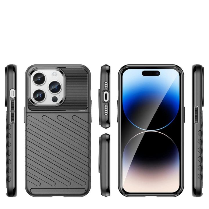 Thunder Case dėklas iPhone 14 Pro šarvuotas dėklas, juodas