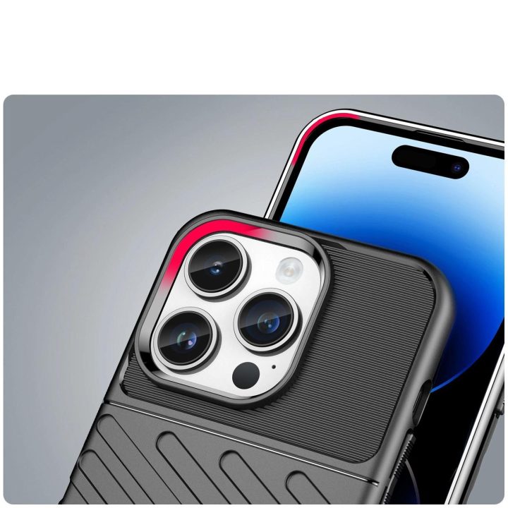 Thunder Case dėklas iPhone 14 Pro Max šarvuotas dėklas, juodas
