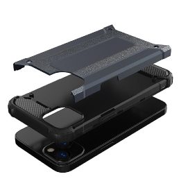 Hybrid Armor dėklas iPhone 14 , šarvuotas hibridinis dangtelis, mėlynos spalvos