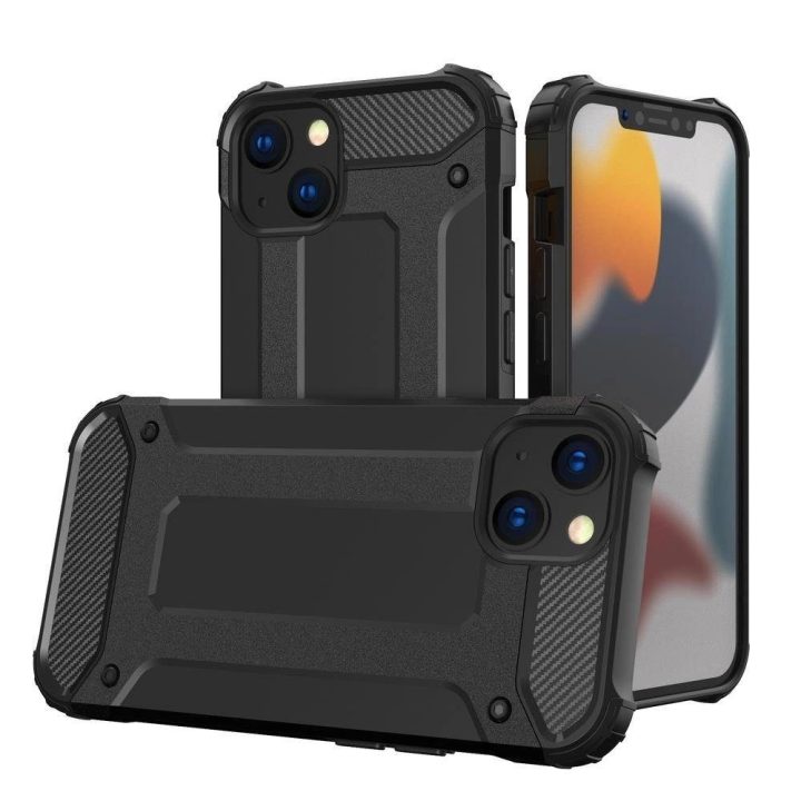 Hybrid Armor dėklas iPhone 14 Plus šarvuotas hibridinis dėklas juodas