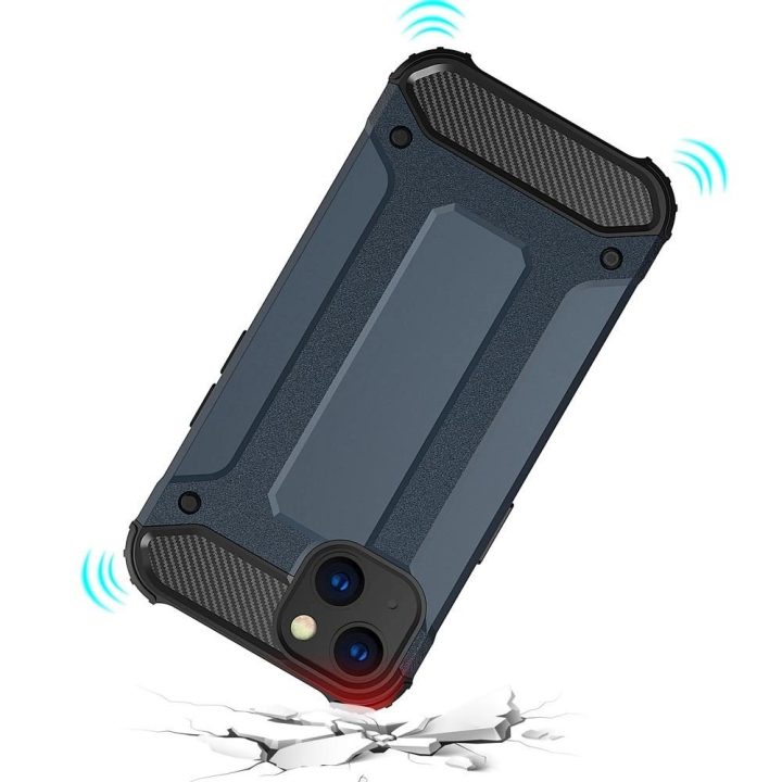 Hybrid Armor dėklas iPhone 14 Plus , šarvuotas hibridinis dangtelis, mėlynas