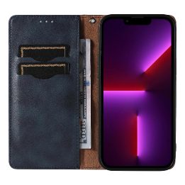 Magneto dirželio dėklas iPhone 14 Plus Flip Wallet Mini Lanyard Stand Blue dėklas