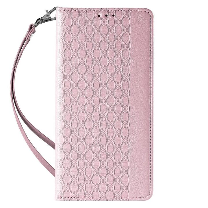 Magneto dirželio dėklas iPhone 14 Pro Max Flip Wallet Mini Lanyard Stand Pink