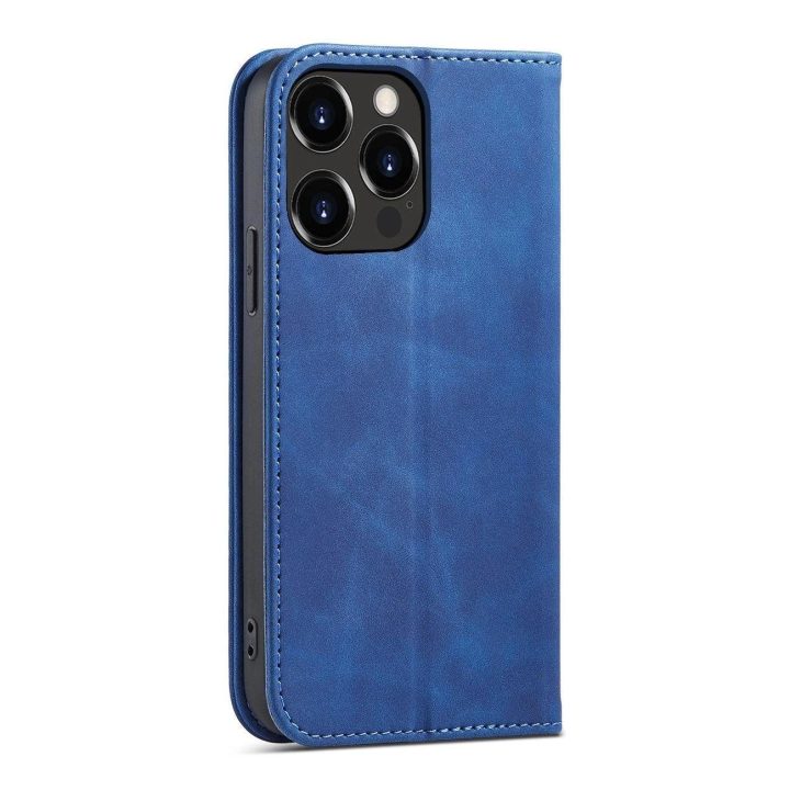 Magnetinis Fancy Case dėklas iPhone 14 , apverčiamasis dangtelis, piniginės stovas, mėlynas