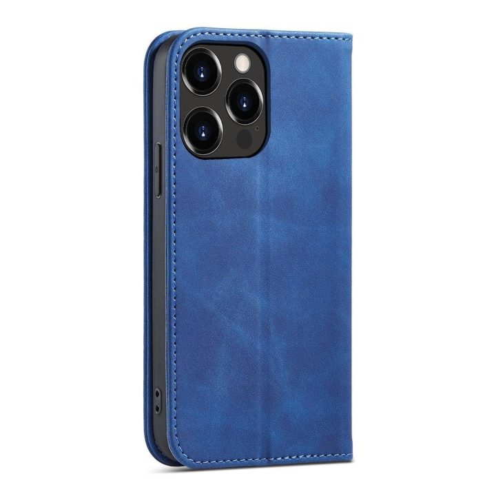 iPhone 14 Plus , apverčiamasis dangtelis, piniginės stovas, mėlynas
