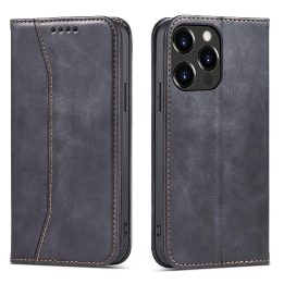 iPhone 14 Pro , apverčiamas dangtelis, piniginės stovas, juodas