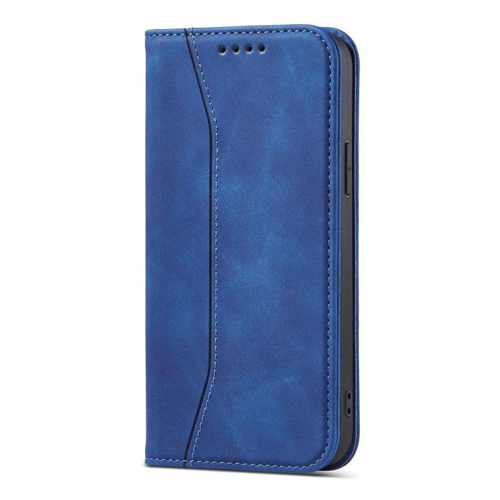iPhone 14 Pro , apverčiamasis dangtelis, piniginės stovas, mėlynos spalvos