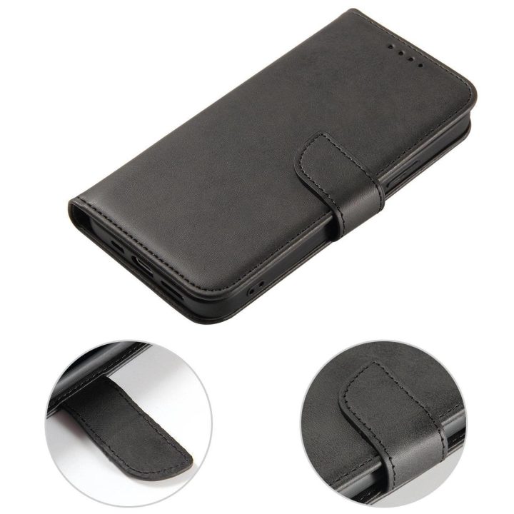 Magnetinis dėklas - elegantiškas dėklas su atvartu ir stovo funkcija iPhone 14 Max , juodas