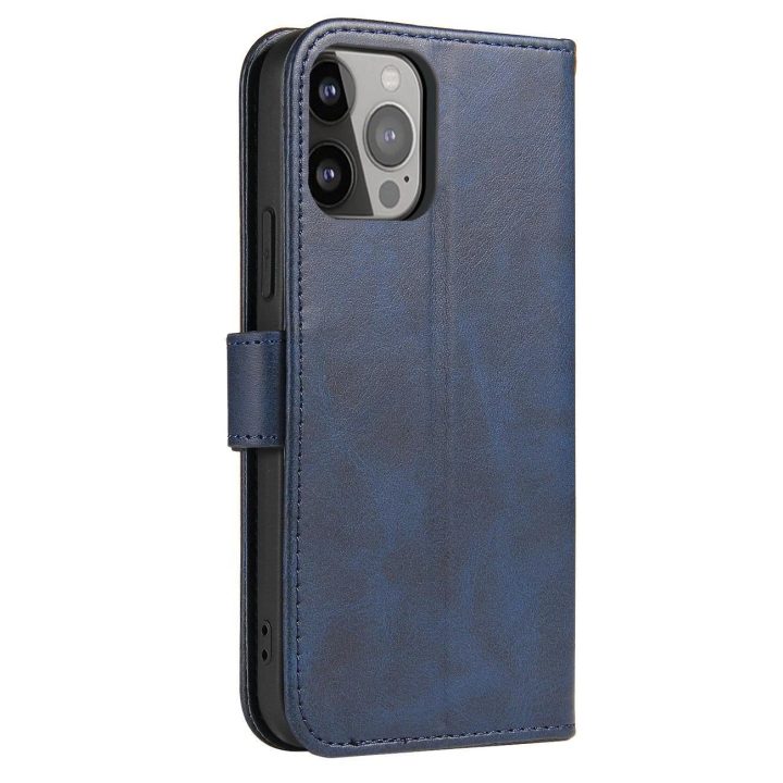 Magnetinis dėklas elegantiškas dėklas su atvartu ir stovo funkcija, skirtas iPhone 14 Max , mėlynas