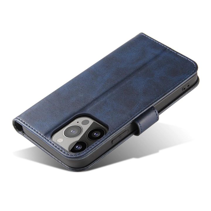 Magnetinis dėklas elegantiškas dėklas su atvartu ir stovo funkcija, skirtas iPhone 14 Max , mėlynas