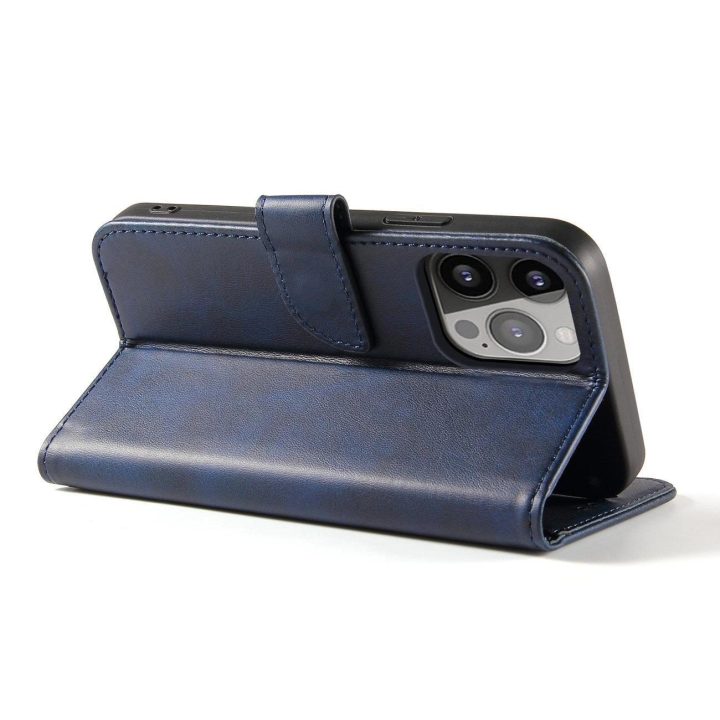 Magnetinis dėklas elegantiškas dėklas su atvartu ir stovo funkcija, skirtas iPhone 14 Max , mėlynas