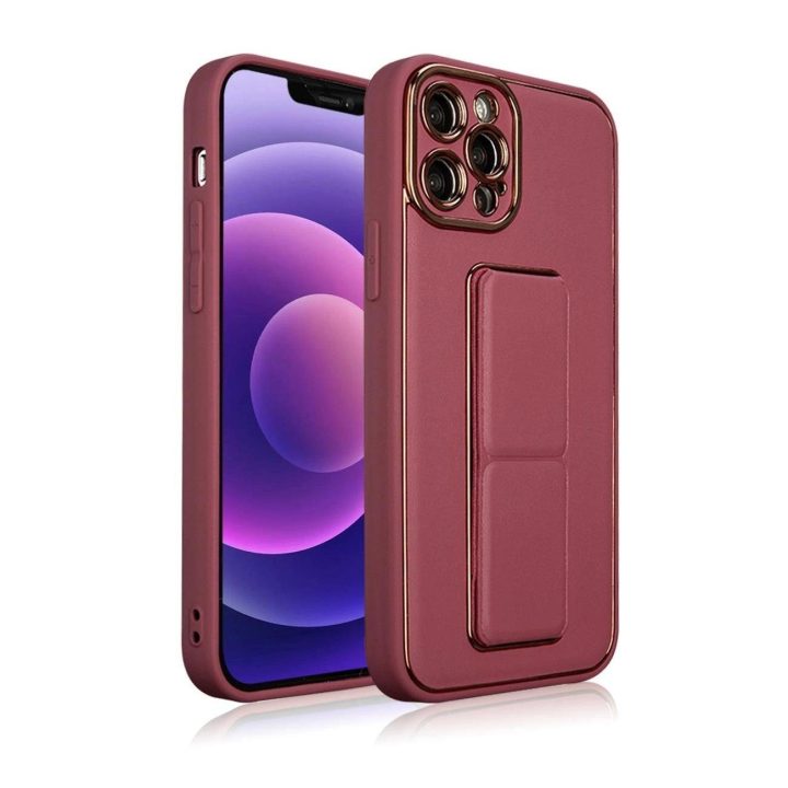 Naujas iPhone 13 Pro dėklas su stovu raudonos spalvos