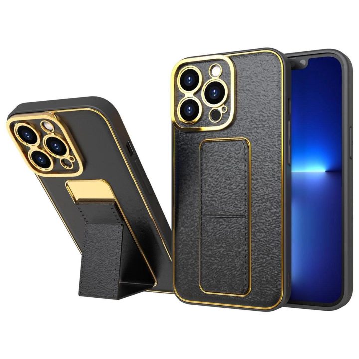 Naujas iPhone 13 Pro dėklas su stoveliu, skirtas iPhone 13 Pro , juodos spalvos