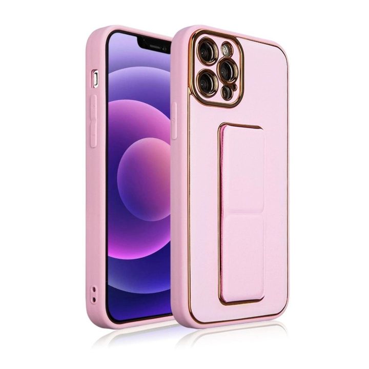 Naujas iPhone 12 Pro dėklas su stovu, skirtas iPhone 12 Pro , rožinės spalvos