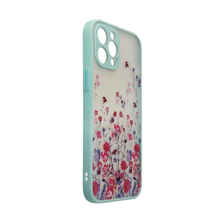 Dizaino dėklas iPhone 12 Pro gėlių dėklas šviesiai mėlynas
