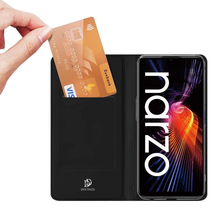 Skin Pro dėklo dangtelis su atvartu Realme Narzo 50A juodas