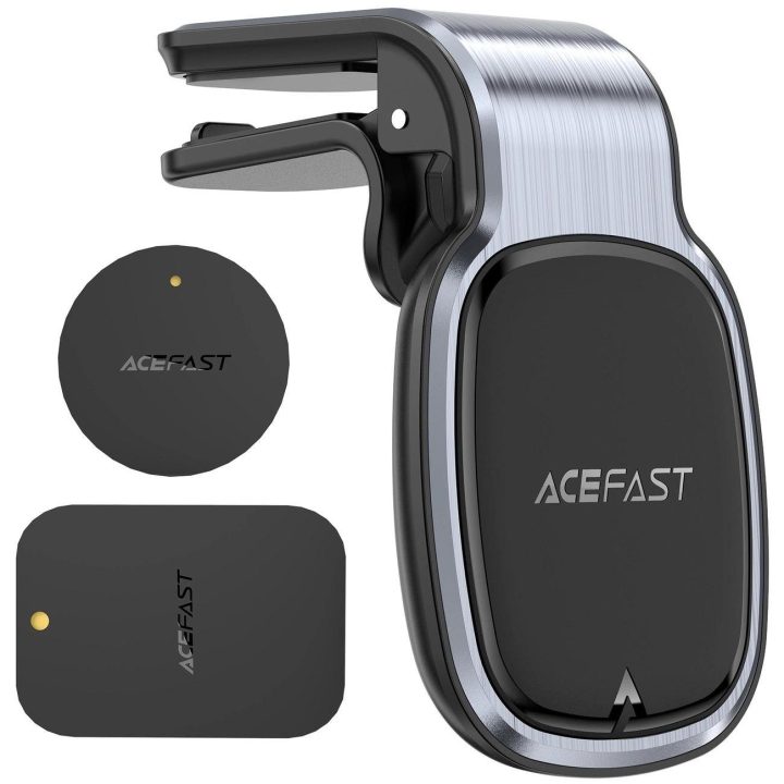 Acefast magnetinis automobilinio telefono laikiklis oro ventiliacijai pilkas (D16 pilkas)