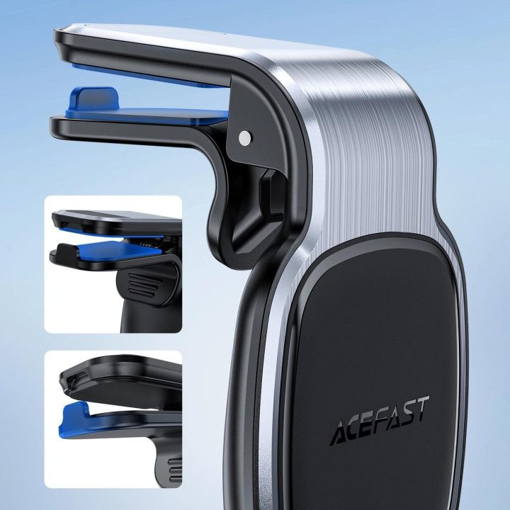 Acefast magnetinis automobilinio telefono laikiklis oro ventiliacijai pilkas (D16 pilkas)