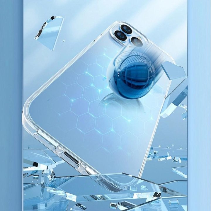 iPhone 13 Pro Max Kingxbar Elegantiškos serijos dėklas dėklas galinis dangtelis skaidrus