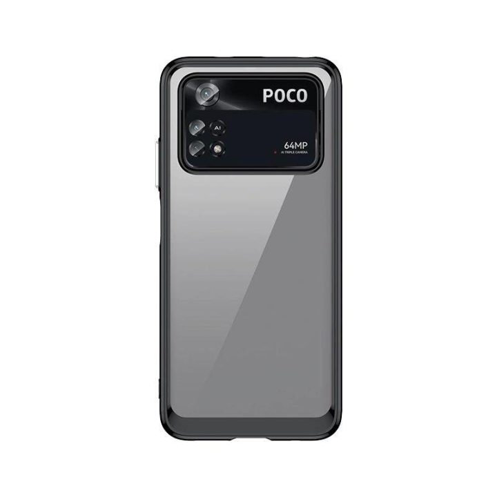Outer Space dėklas Xiaomi Poco M4 Pro su lanksčiu rėmeliu, juodas