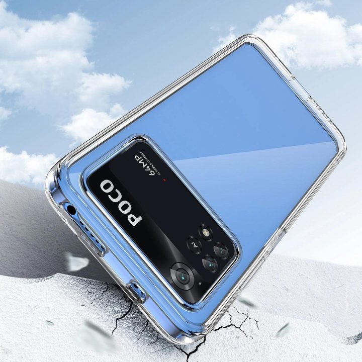 Outer Space dėklas Xiaomi Poco M4 Pro su lanksčiu rėmeliu, mėlynos spalvos