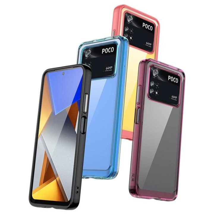 Outer Space dėklas Xiaomi Poco M4 Pro su lanksčiu rėmeliu, mėlynos spalvos