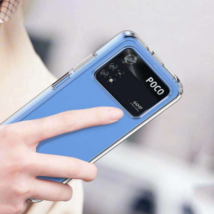 Outer Space dėklas Xiaomi Poco M4 Pro su lanksčiu rėmeliu, mėlynos spalvos