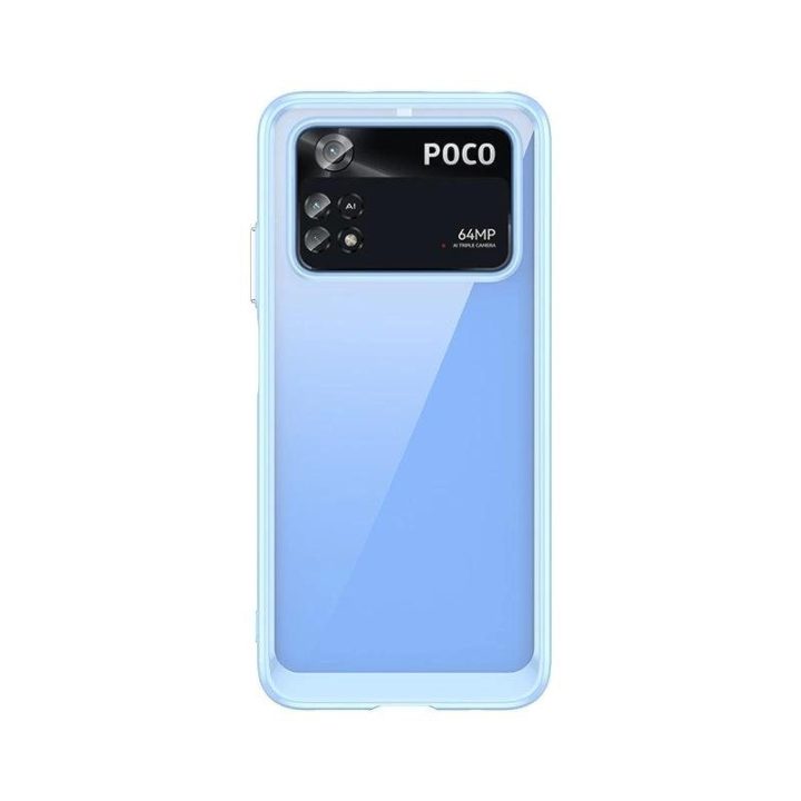 Outer Space dėklas Xiaomi Poco M4 Pro su lanksčiu rėmeliu, mėlynos spalvos