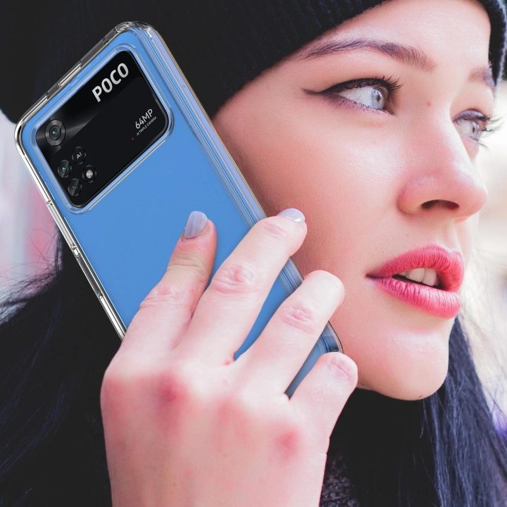 Outer Space dėklas Xiaomi Poco M4 Pro su lanksčiu rėmeliu, mėlynos spalvos