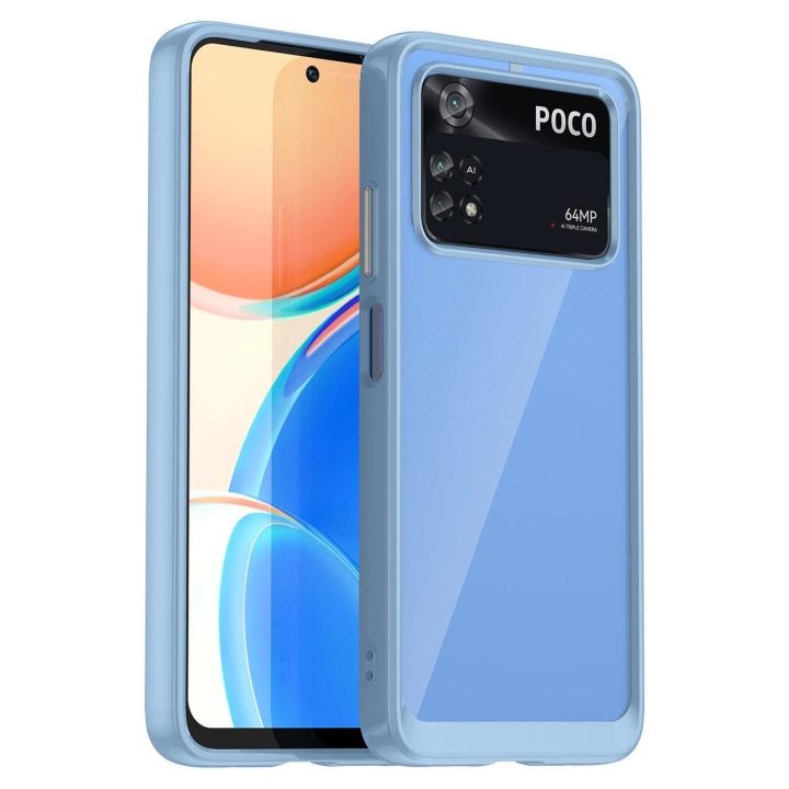 Outer Space dėklas Xiaomi Poco M4 Pro su lanksčiu rėmeliu, mėlynos spalvos