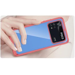 Outer Space dėklas Xiaomi Poco M4 Pro dangtelis su lanksčiu rėmeliu raudonas