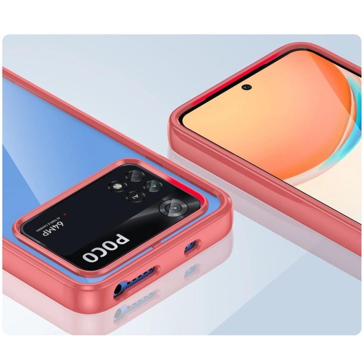 Outer Space dėklas Xiaomi Poco M4 Pro dangtelis su lanksčiu rėmeliu raudonas